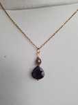 Naszyjnik handmade z naturalnych kamieni ametyst hematyt turmalinu