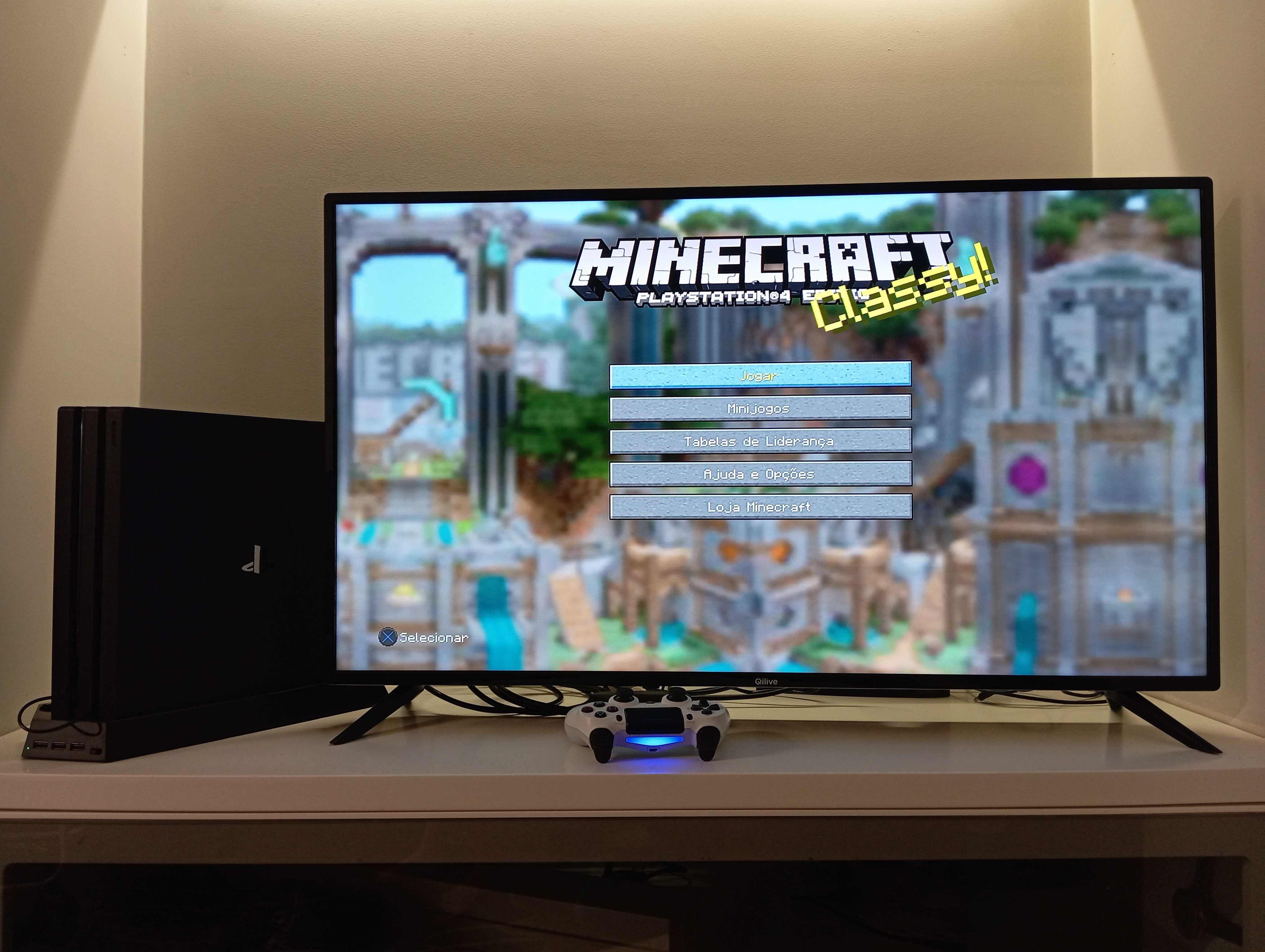 PS4 PRO PlayStation 4, comando, Minecraft (retomo jogos PS1 PS2 PS3)