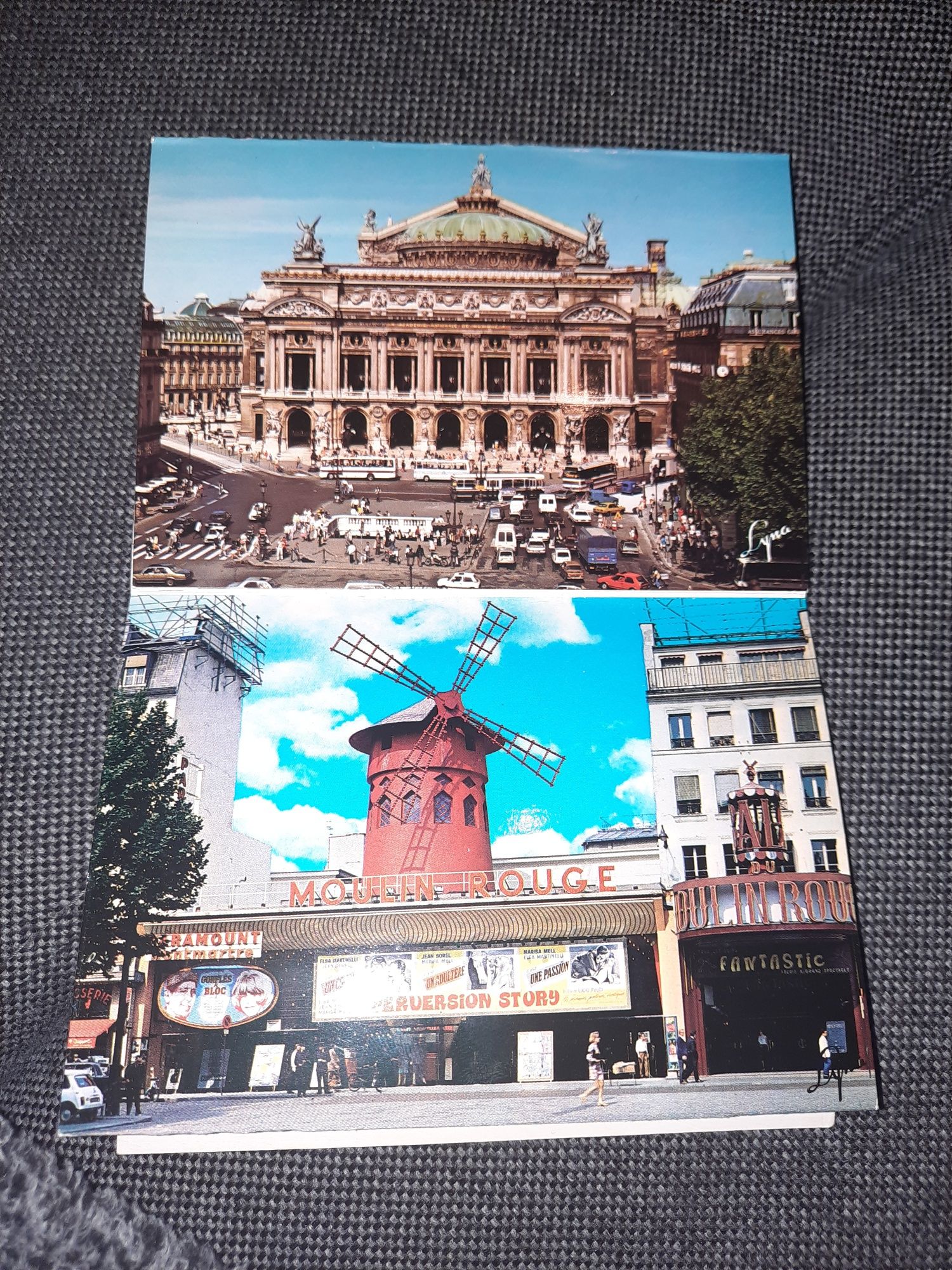 Stare pocztówki z Paryża, harmonijka, widokówki, vintage