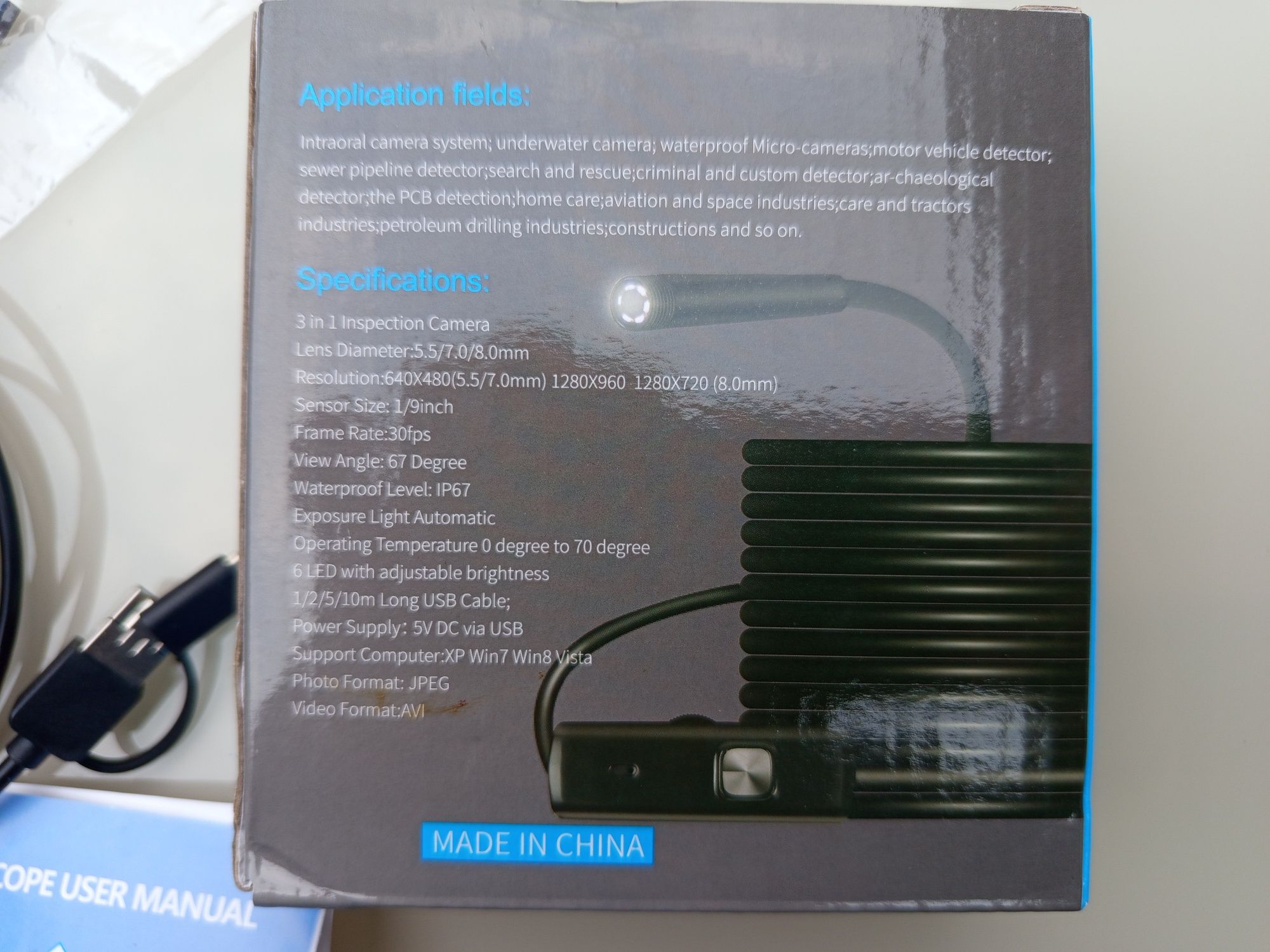 Kamerka endoskopowa na USB lub USB-C PC Android