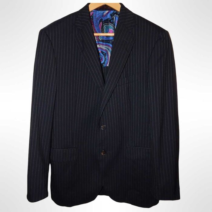 Пиджак блейзер из шерсти в полоску ETRO. Size 50IT. Made in Italy