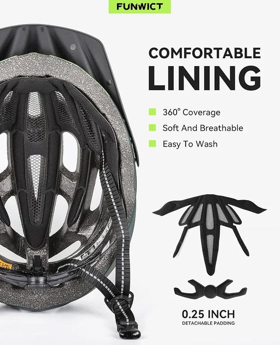 FUNWICT Lekki kask rowerowy dla mężczyzn i kobiet rozmiar M/L