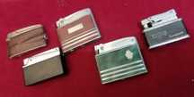 Lote de 5 isqueiros antigos - Omega, Varaflame, Kawee