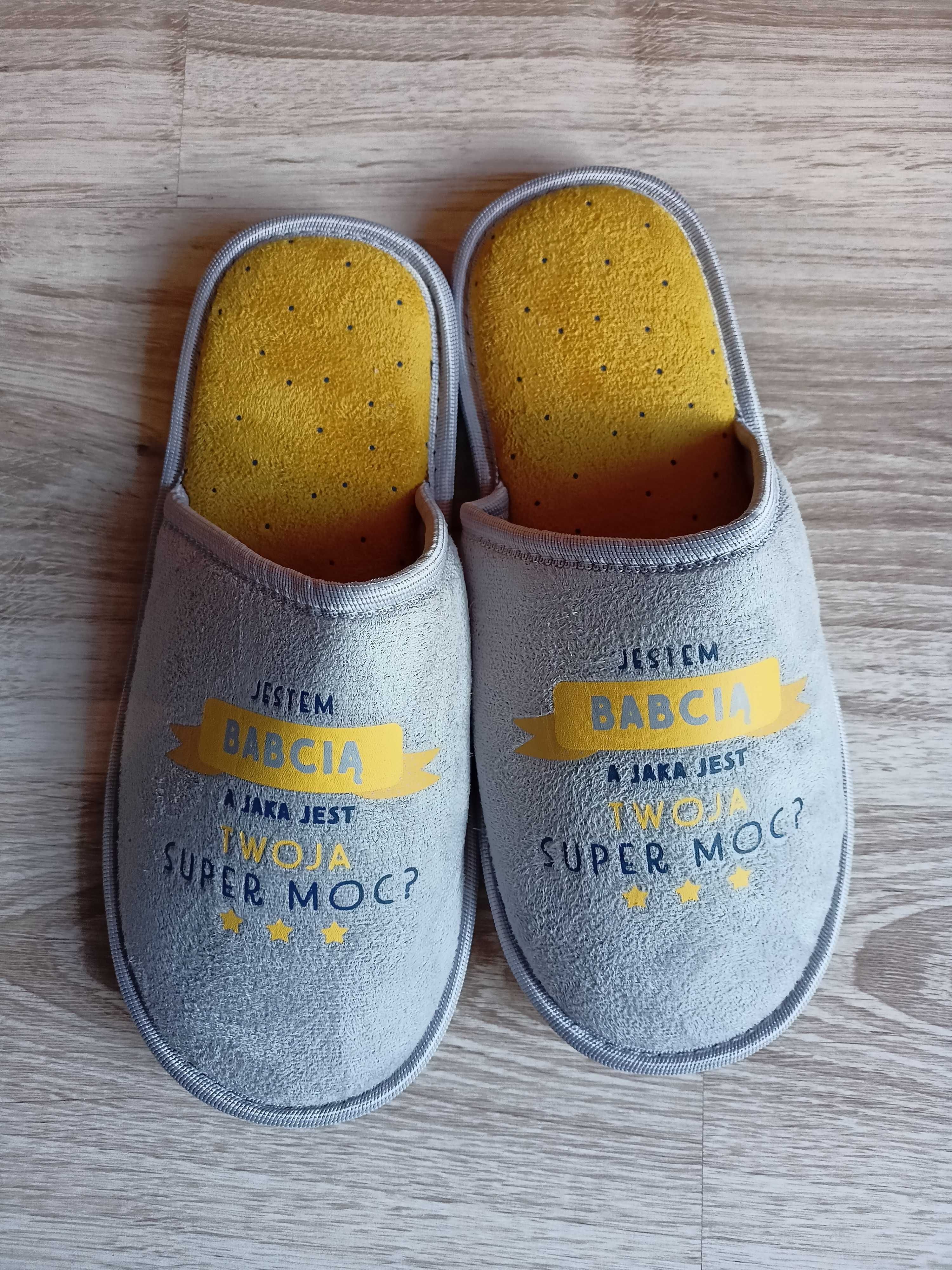 NOWE Kapcie SUPER BABCIA prezent urodziny imieniny 36 37 dla babci