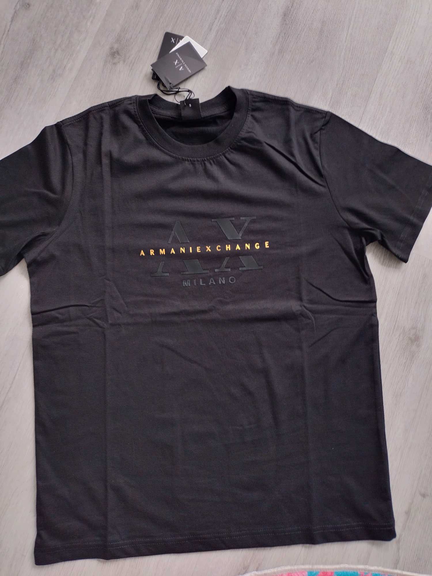 Męska koszulka t-shirt czarny nowy logowany