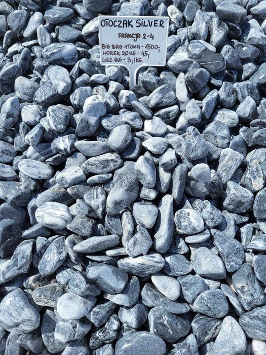 Otoczak Silver Grecki szary kamień Kamienie ogrodowe dekoracyjne ozdob