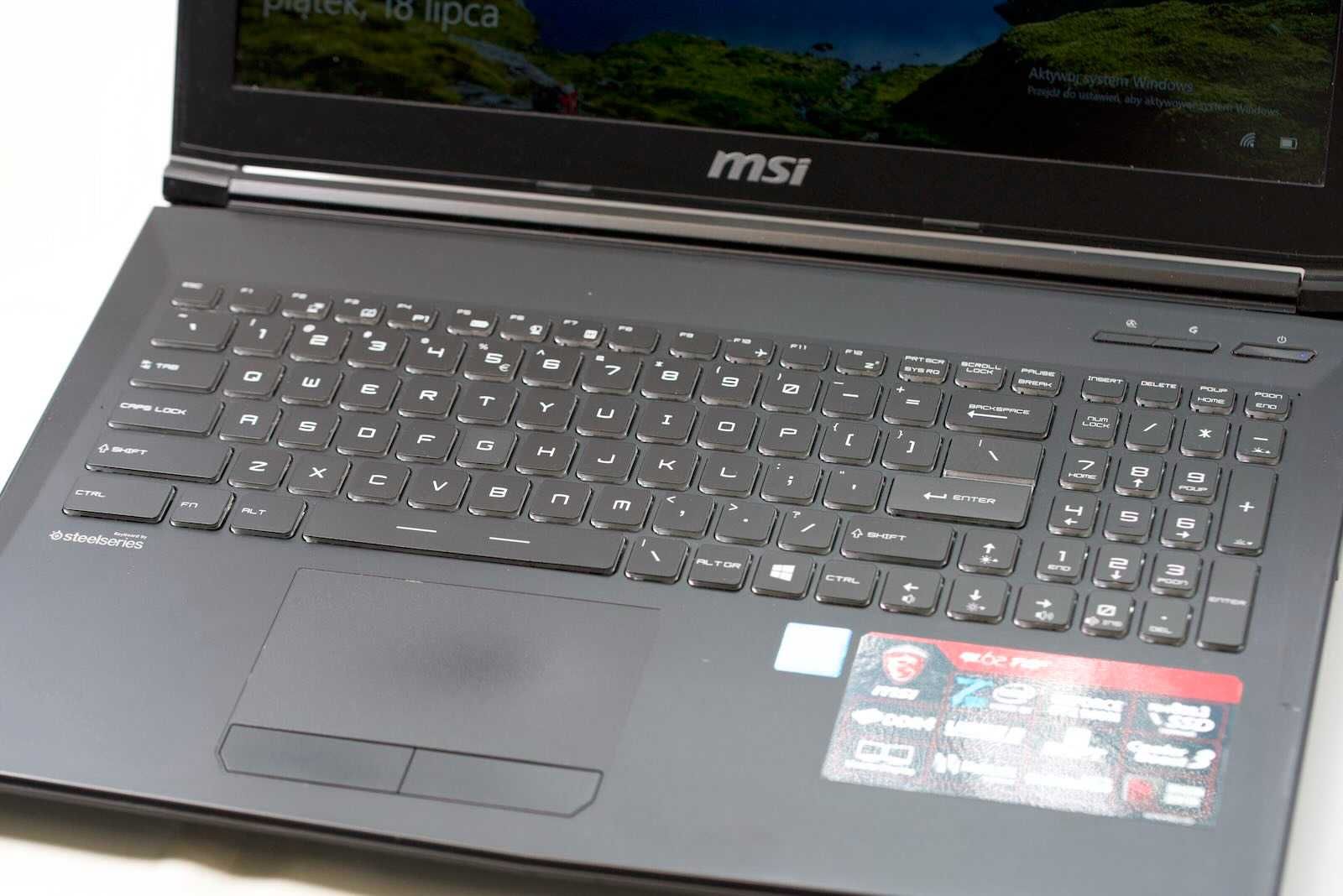 Laptop MSI GL62 7QF i5-7300HQ 8GB GTX960, nowa klawiatura zamontowana