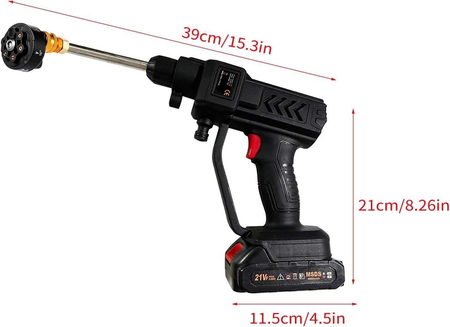 BEZPRZEWODOWA MYJKA Ciśnieniowa 60 Bar 300W 5 W 1 Z Akumulatorem