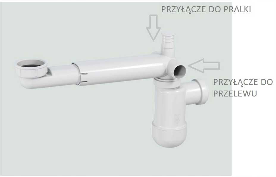 Syfon do umywalki biały przyścienny PREVEX