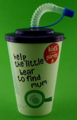 Kubek dla dzieci ze słomką rurką pokrywką do soków napojów