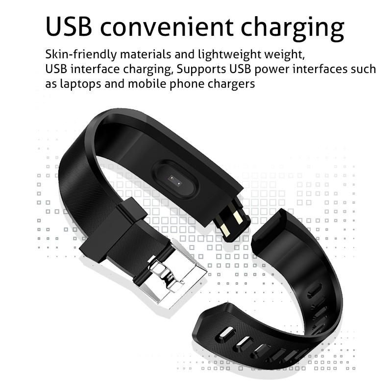 Smart Band M115 PLUS pomiar ciśnienia puls sen kroki aplikacja