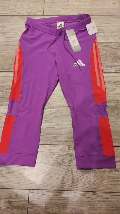 Adidas legginsy letnie/ getry biegowe 3/4 r.36 - S
