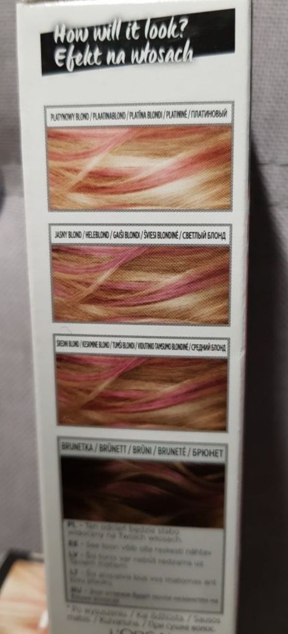 Różowa farba do włosów zmywalna Loreal 20 szt .