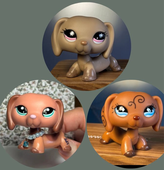 Zestaw trzech figurek LPS littlest pet shop