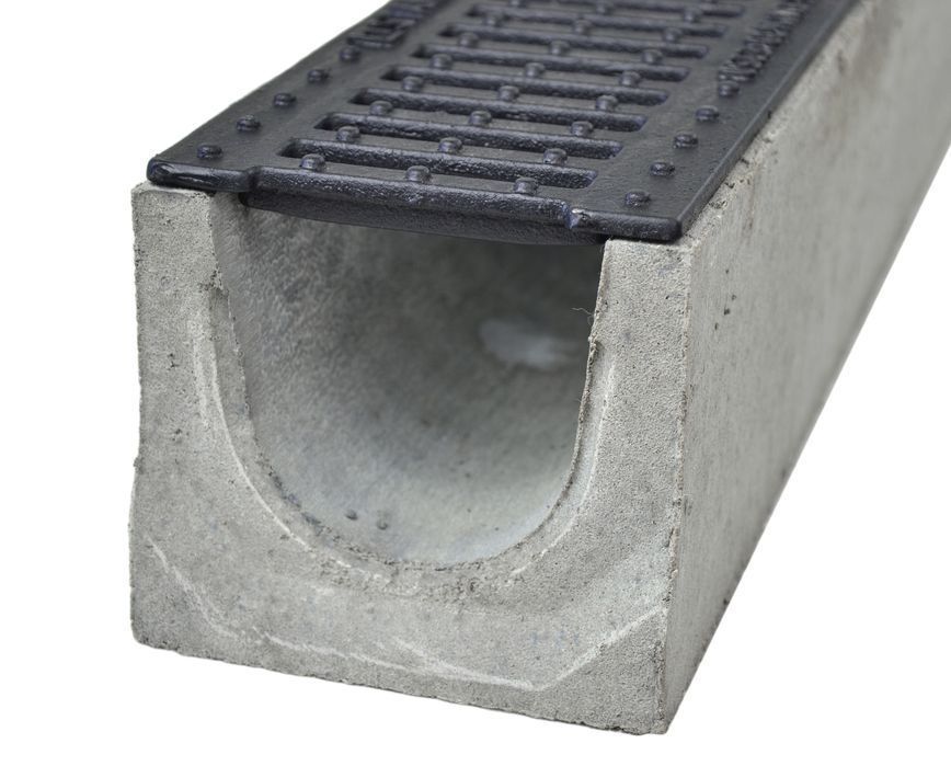 Kanał Odpływ DN100 H125 C250 12,5x14cm korytko beton ruszt żeliwny