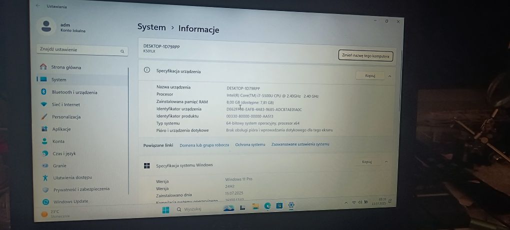 Laptop Asus K501LX