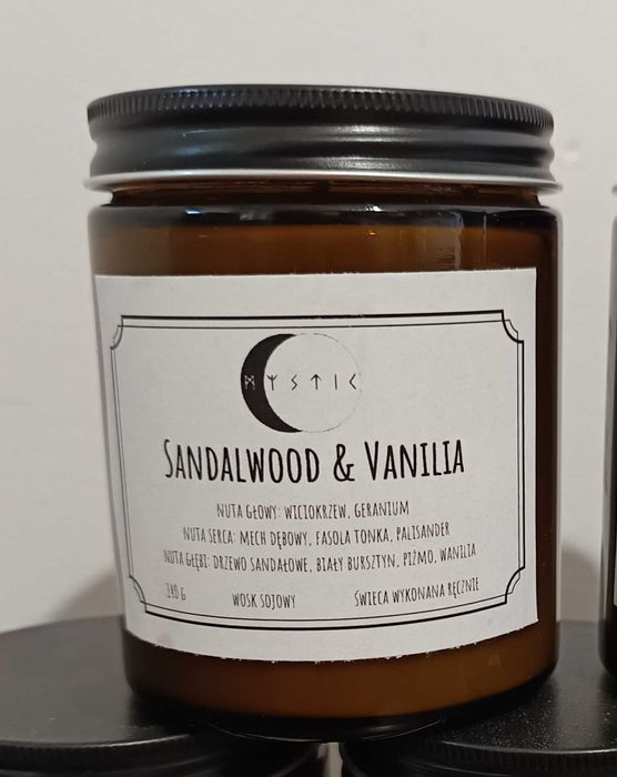 Świeca sojowa Handmade sandałowiec z wanilią