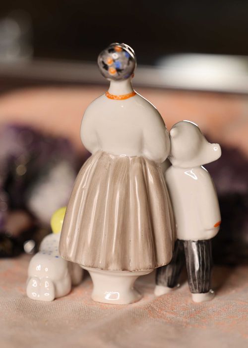 Вітажна порцелянова статуетка з пари «Лампочка Ілліча»