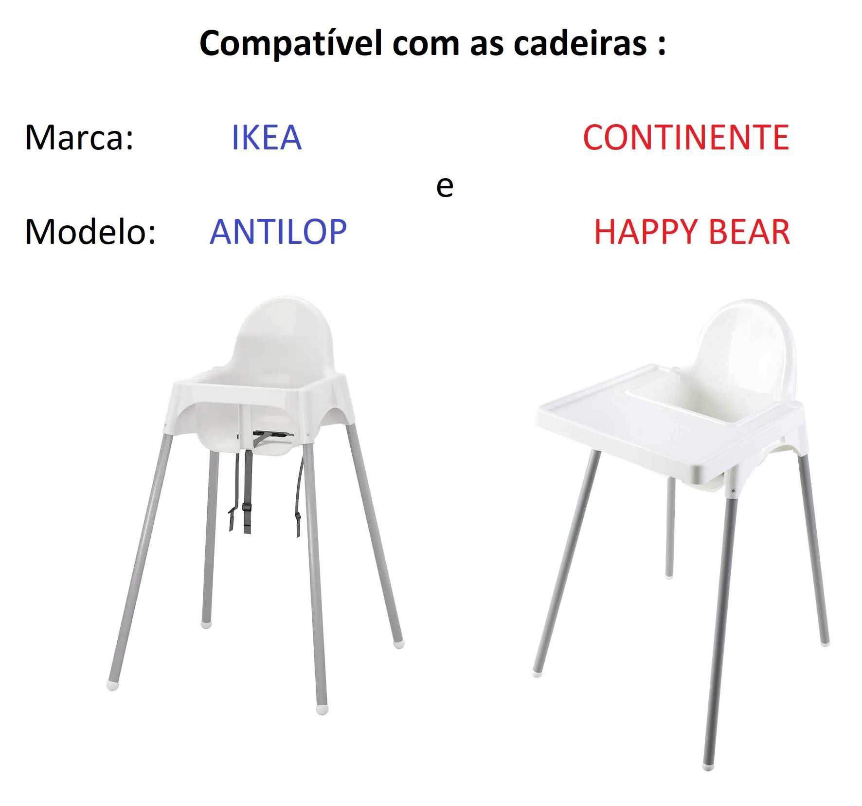 Apoio pés cadeira de bebé, ANTILOP (IKEA) e Happy Bear (Continente)