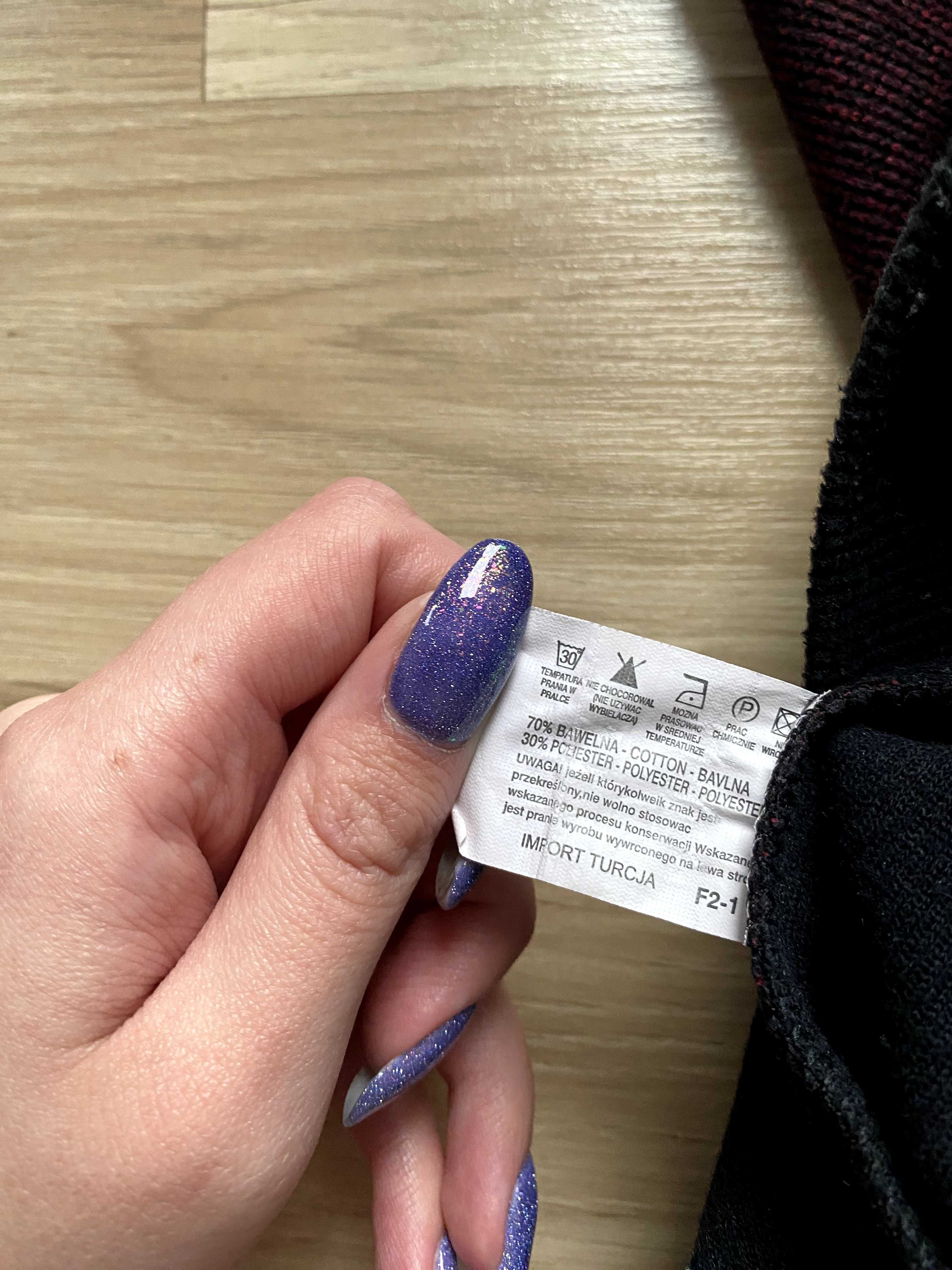 Klasyczny elegancki męski sweter bordowy z guzikami 70% bawełna M 38