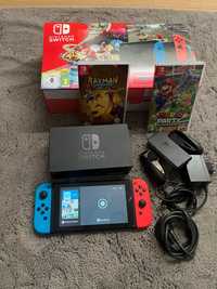 Nintendo Switch +3 gry +folia ochrona