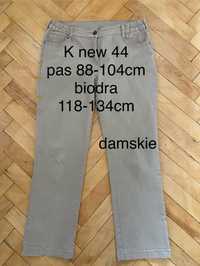 K new 44 XXL damskie jeansy dżinsy beżowe spodnie duże Vintage