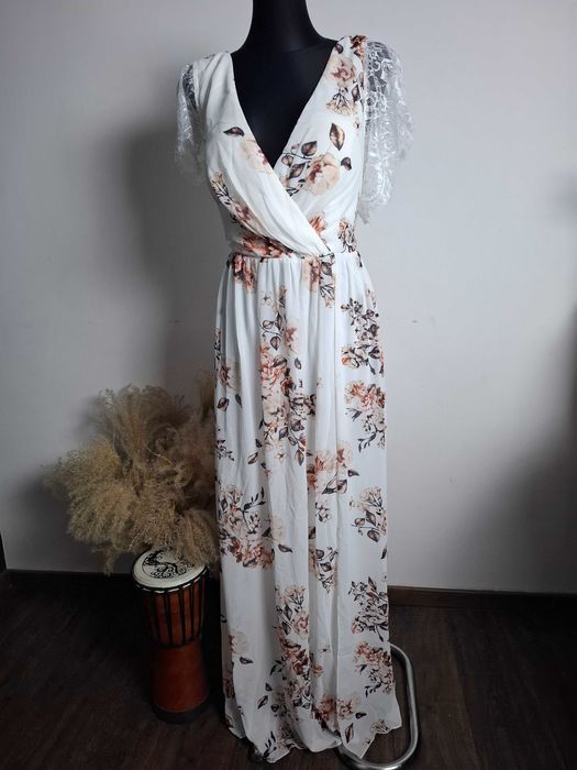 Kwiatowa maxi koronkowa (182)