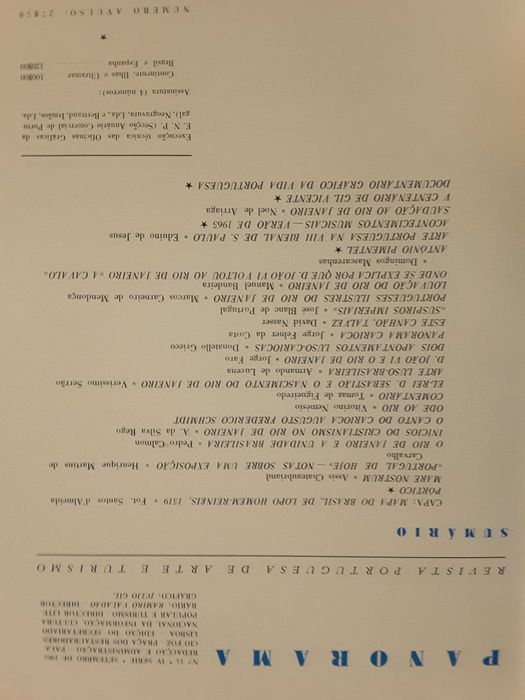 Panorama. Rio de Janeiro - Funchal - Ponte Salazar - Alentejo