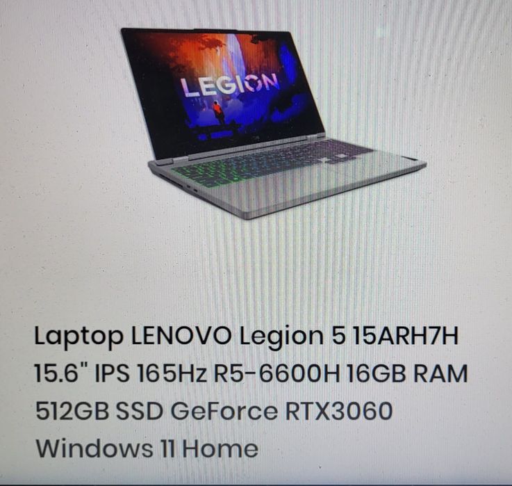 Laptop LENOVO Legion 15,6