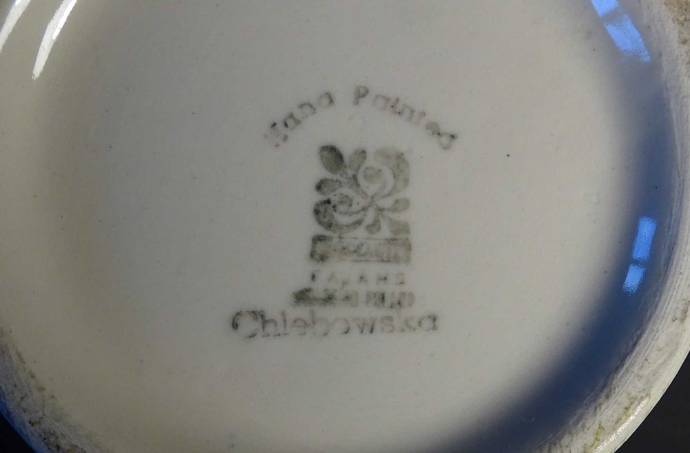 Włocławek: wazon ręcznie malowany sygnowany Chlebowska