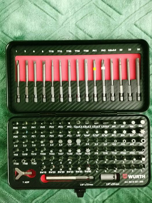 WURTH !!! Zestaw bitów 1/4” 105 elementów !!!