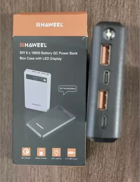 Корпус повербанку 6x18650 qc pd 22.5w швидка зарядка powerbank