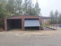 garaż drewnopodobny 7x6 i wiata 3x6, blaszaki 6x5, profil zamknięty,
