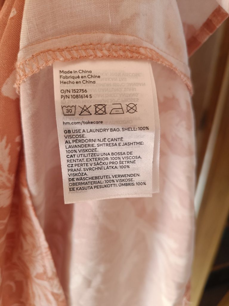 Letnia sukienka z wiązaniem na szyji h&m L