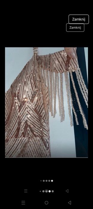 Przepiękna sukienka suknia maxi syrenka cekiny świadkowa wesele XS S