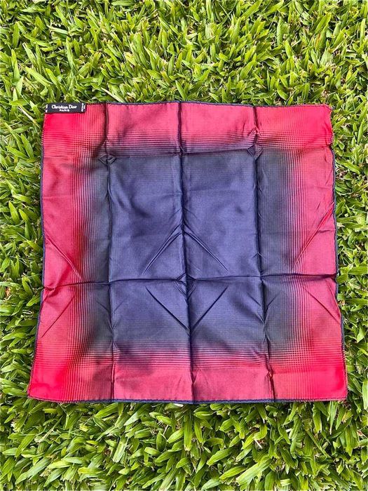 Lenço Christian Dior em Seda Azul e Vermelho