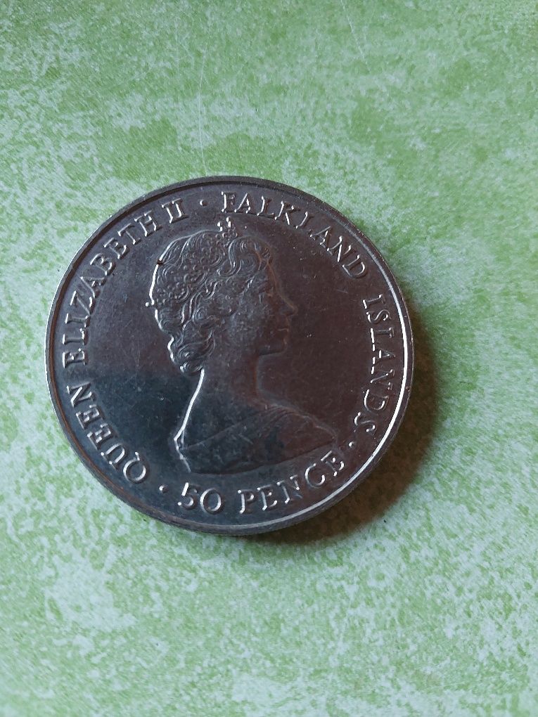 Moneta FALKLANDY 50 PENCE 1981 r. Królewski ślub