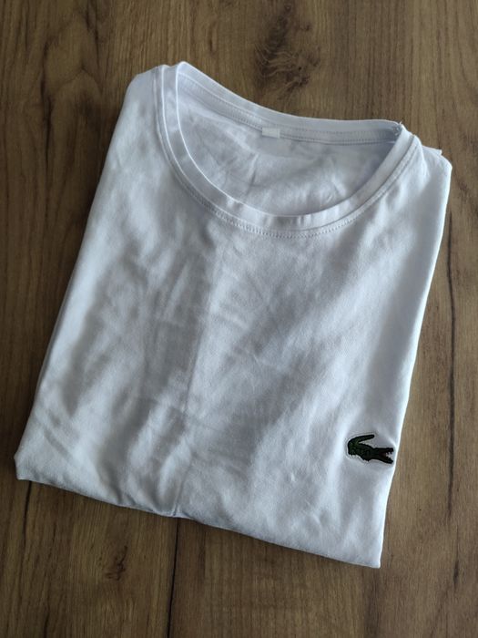 Koszulka męska biała Lacoste bluzka t-shirt XXL