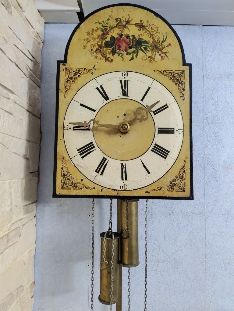 Старинные настенные часы,конт19,нас 20 в.ручная роспись. Годинник