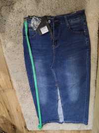 Spódnica midi z rozporkiem damska jeansowa 36 s nowa