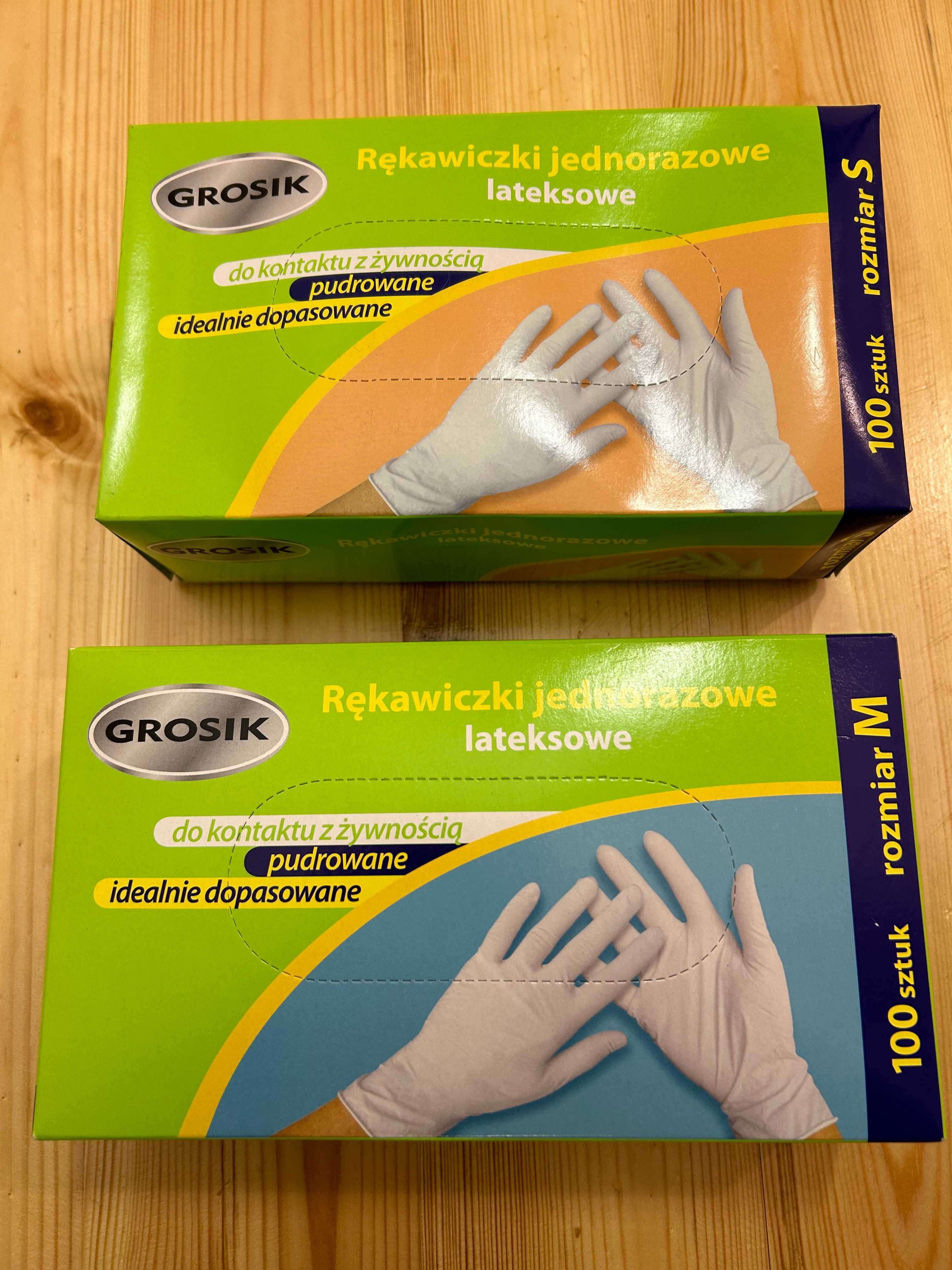 rękawiczki lateksowe Grosik S i M paczk1 po 100 szt.