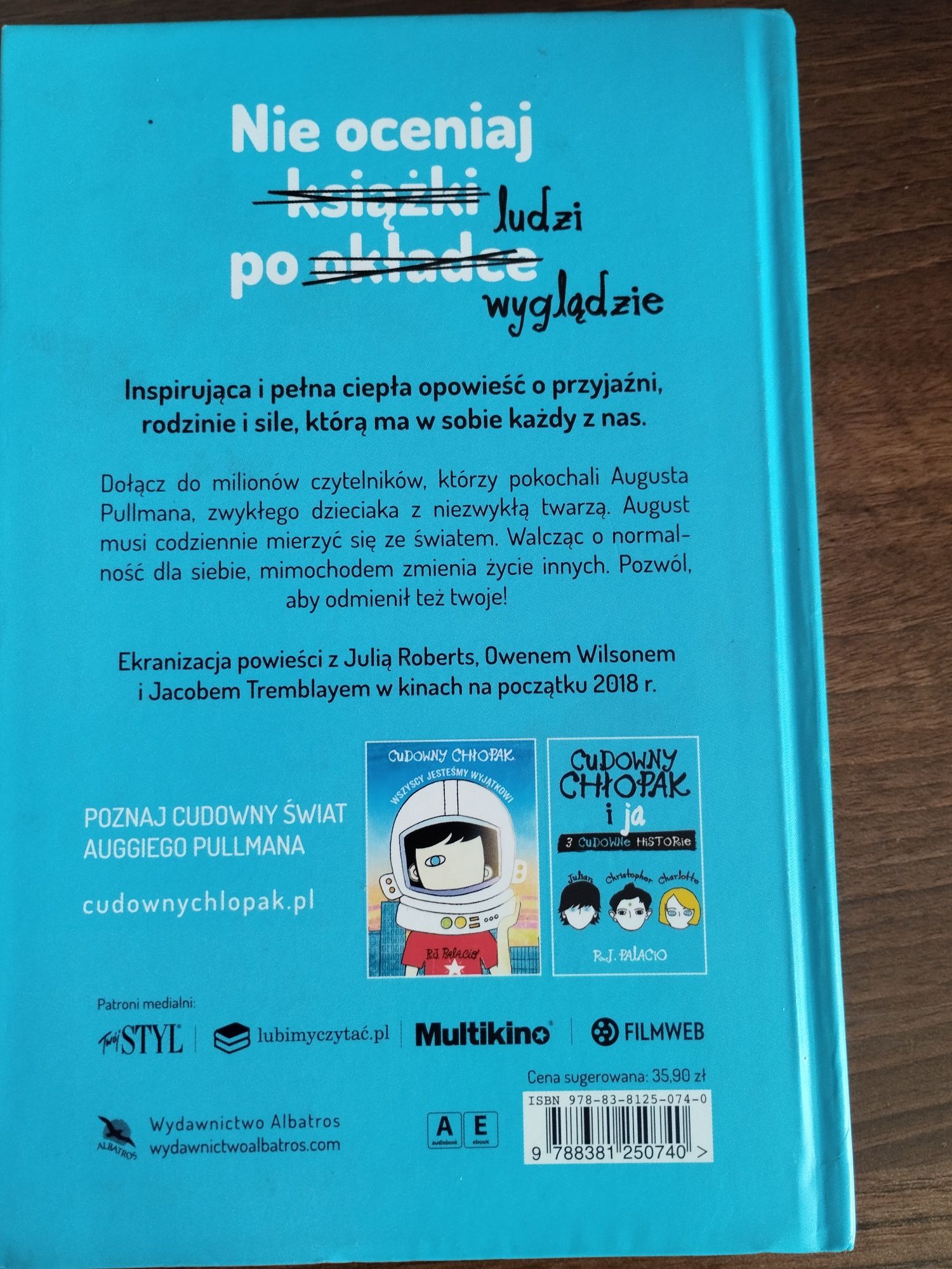 Książka ,, Cudowny chłopak" R.J. Palacio