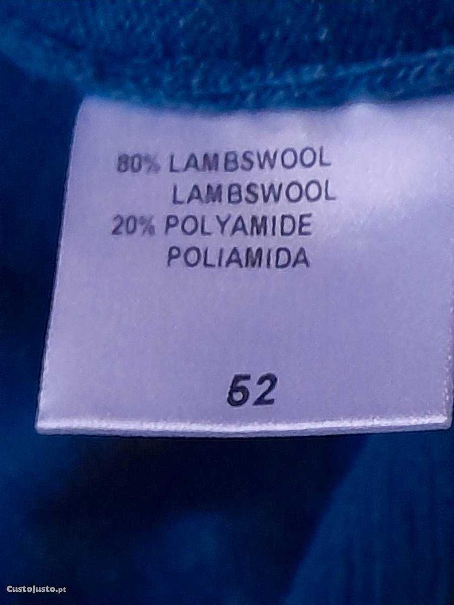 Casaco malha Lanbswool cor azul e tamanho 52 - Bom estado