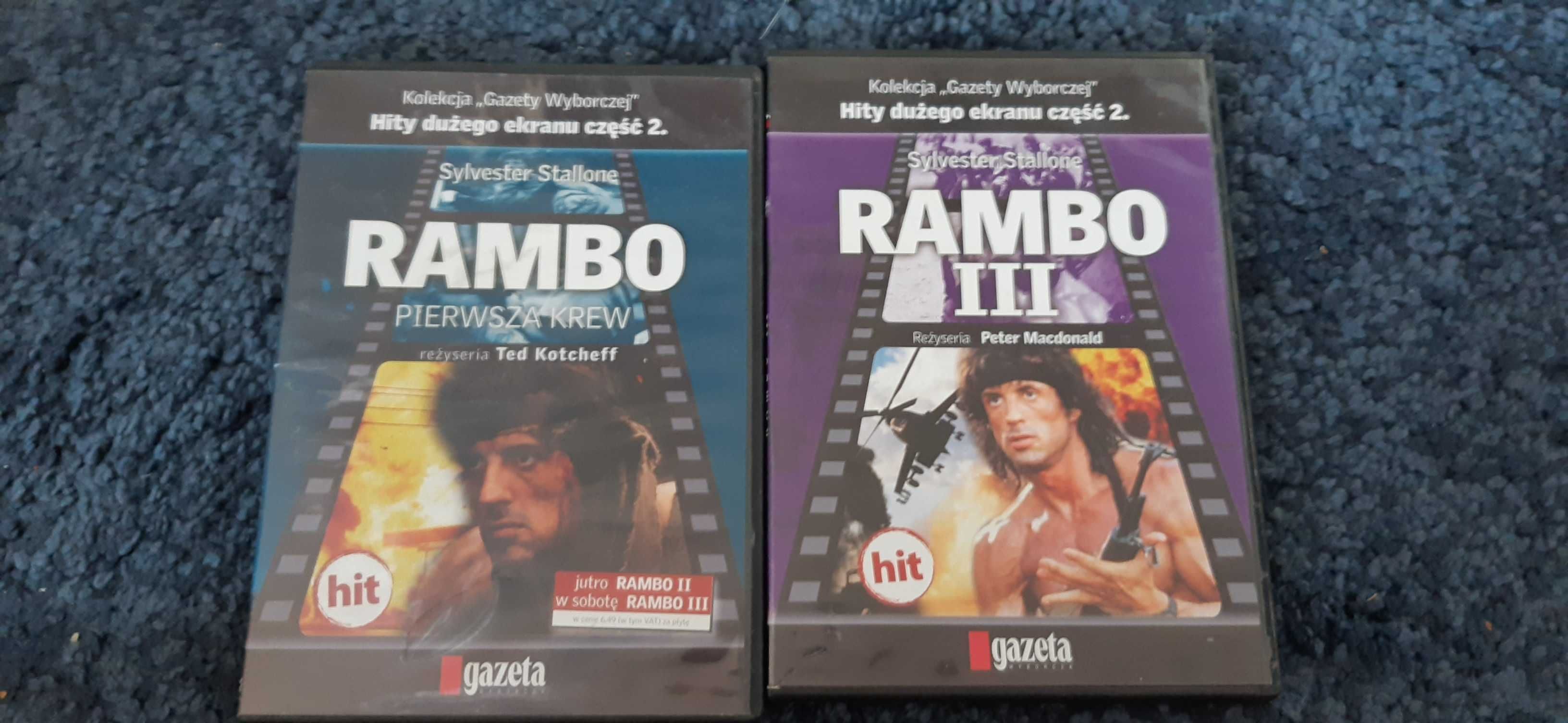 2 dvd rambo 1 i rambo 3 zestaw , sylwester stallone