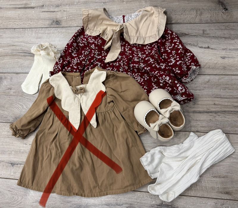 Дитяча сукня червона святкова, туфлі 14 см, високі носки, колготи