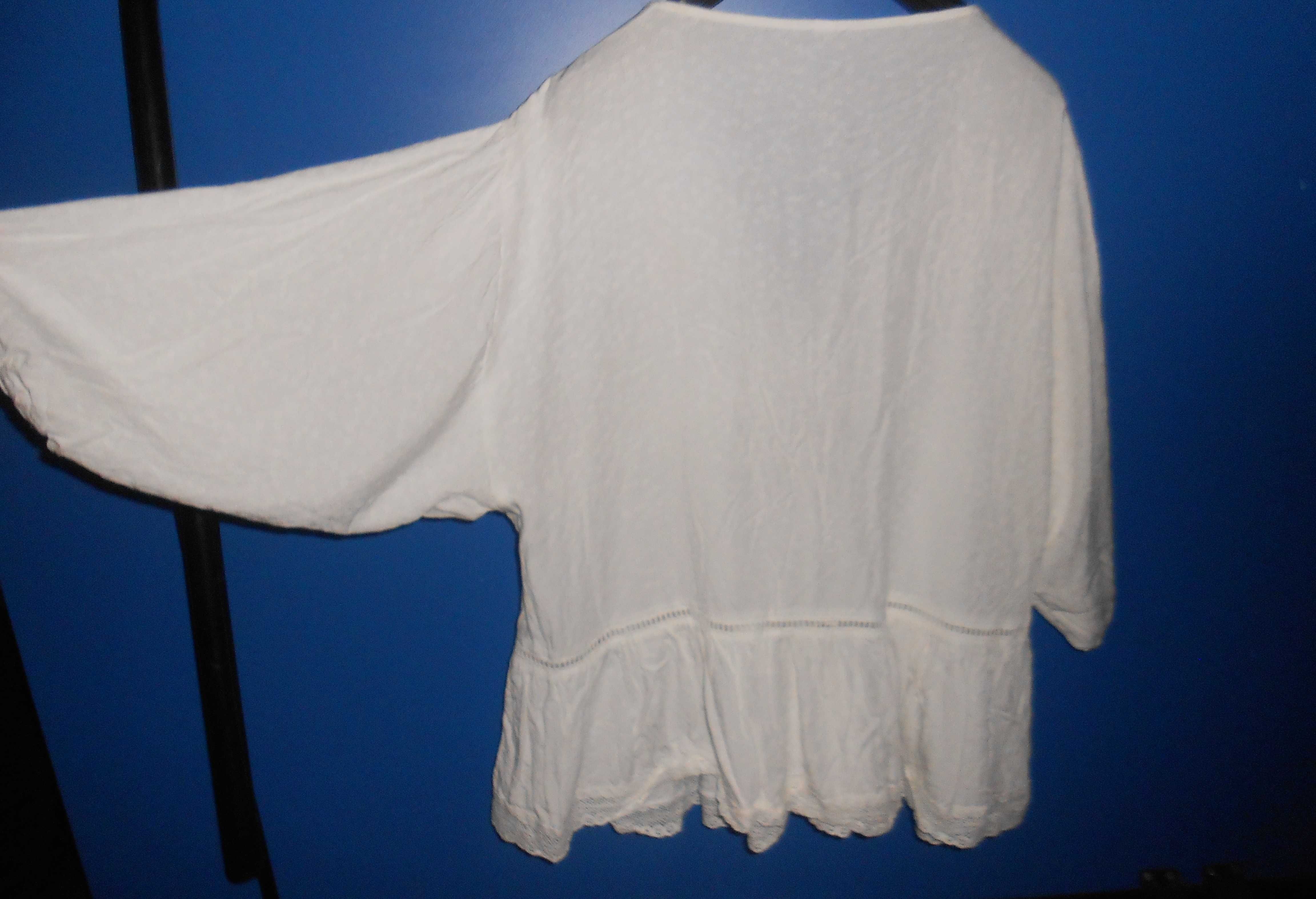біла блузка сорочка з мереживом 48 розмір