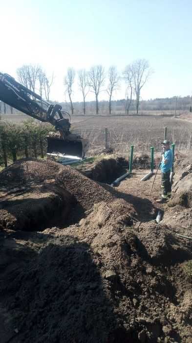 Montaż oczyszczalni,zbiornik bez/odpływowy,drenaż,przyłącza,kanaliza