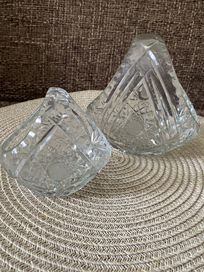 Zestaw kryształowych koszyczków PRL-u Crystal