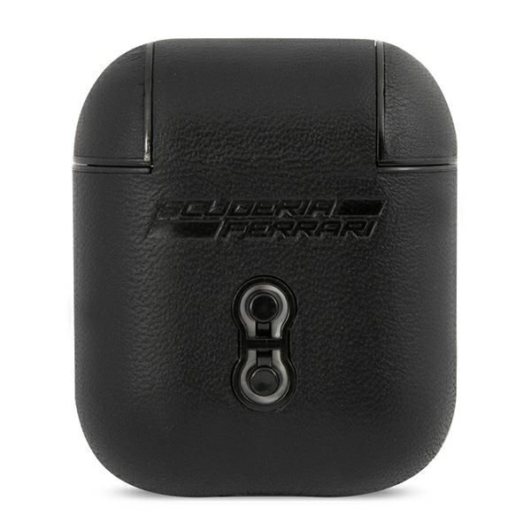 Ferrari Fesa2Lebk Airpods 1/2 Cover Czarny/Black On Track Leather