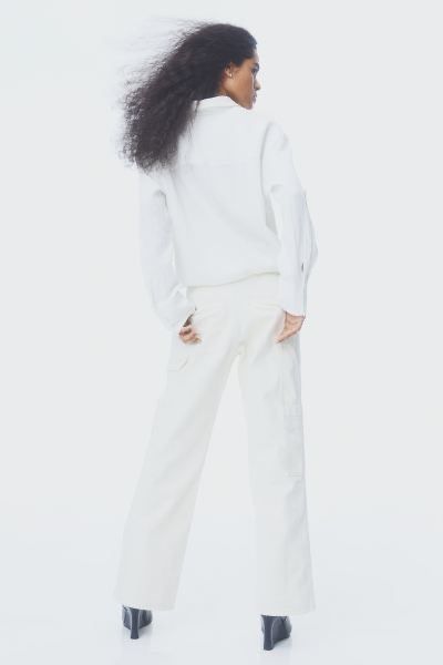 Джинси джинсы брюки карго широкі бежеві беж h&m 38 10 M